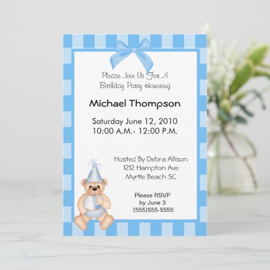 誕生日ベア招待状 招待状 (スタンド正面)