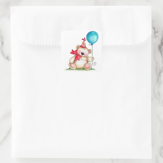 誕生日ベア スクエアシール (バッグ)