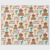 誕生日ベア ラッピングペーパー (フラット)