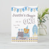 誕生日ベア、列車招待状、1歳の誕生日 シーズンカード (スタンド正面)