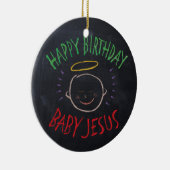 誕生日ベビーイエス – 宗教クリスマスチョーク セラミックオーナメント (右)