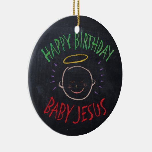 誕生日ベビーイエス – 宗教クリスマスチョーク セラミックオーナメント (右)