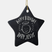 誕生日ベビーイエス – 宗教色のシャルボード セラミックオーナメント (右)