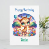 誕生日ベビーキラフェサファリ カード (スタンド正面)