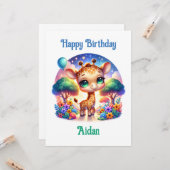 誕生日ベビーキラフェサファリ カード (正面/裏面インサイチュ)