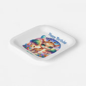 誕生日ベビーキラフェサファリ ペーパープレート (傾斜あり)