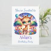 誕生日ベビーキラフェサファリ 招待状 (スタンド正面)