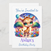 誕生日ベビーキラフェサファリ 招待状 (正面/裏面)