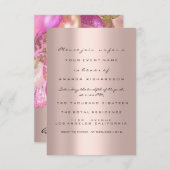 誕生日ベビーシャワーピンクの金ゴールドバルーンの上昇 招待状 (正面/裏面)