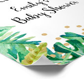 誕生日ベビーシャワー歓迎サインジャングルグリッター ポスター (角)