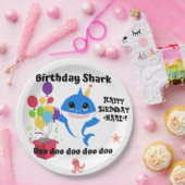 誕生日ベビーシャークパーティー ペーパープレート (パーティー)