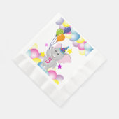 誕生日ベビーゾウ風船 縁ありランチョンナプキン (角)