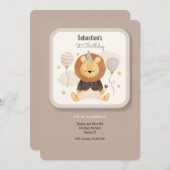 誕生日ベビーライオン招待状 招待状 (正面/裏面)