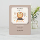 誕生日ベビーライオン招待状 招待状 (スタンド正面)