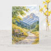 誕生日ベンチ（土の山道） カード (黄色い花)