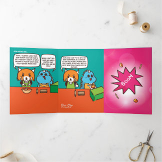 誕生日ベーキング災害 三つ折り案内状