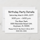 誕生日ベースボールパーティー招待状 招待状 (裏面)