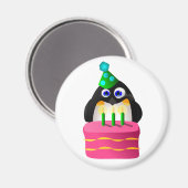 誕生日ペンギンとケーキ マグネット (正面/裏面)