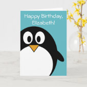 誕生日ペンギンのカスタマイズ カード (黄色い花)