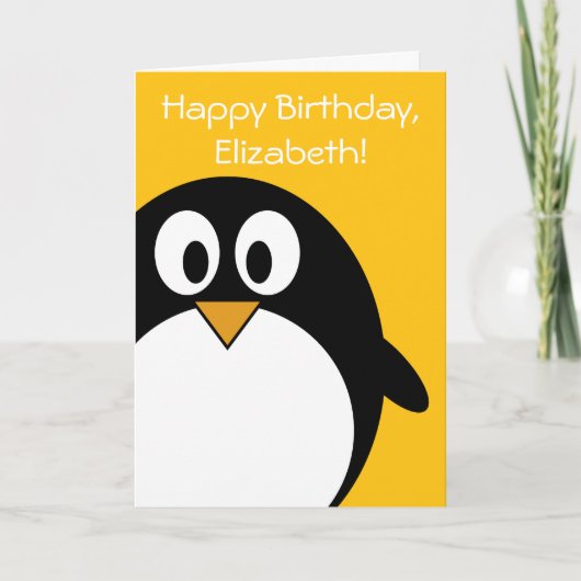 誕生日ペンギンカスタマイズ カード (正面)
