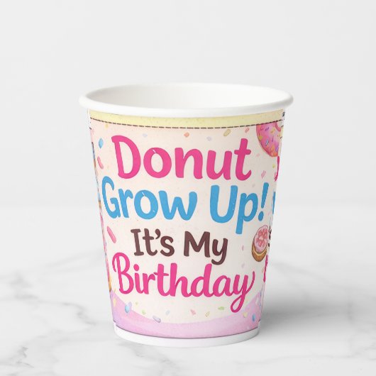 誕生日ペーパーカップ – かわいい子供パーティー使い捨て 紙コップ (正面)