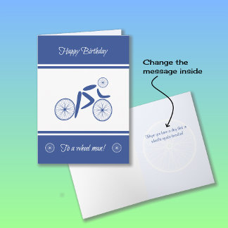 誕生日ホイールマンおもしろいサイクリスト カード