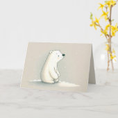 誕生日ホッキョクグマ カード (黄色い花)