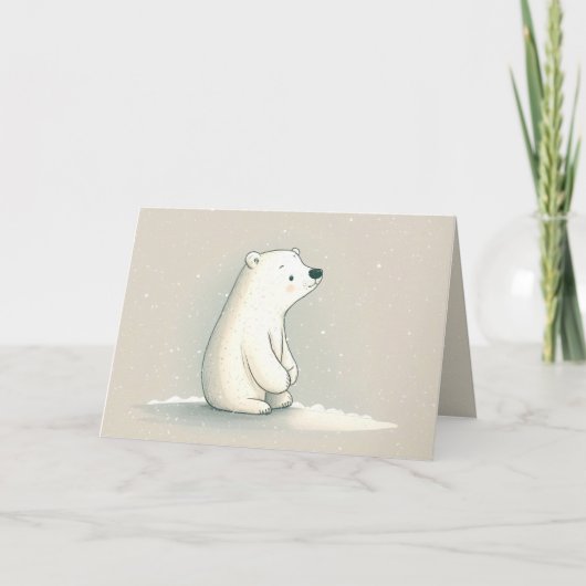 誕生日ホッキョクグマ カード (正面)
