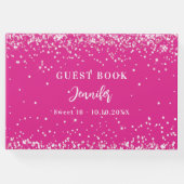 誕生日ホットピンクグリッターガールグラマラス ゲストブック (正面)