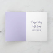 誕生日ホワイトキットンウィズ薄紫ローレル カード (内部)