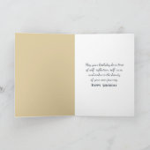 誕生日ホワイトキャット(真珠のイヤリング付絵を描き) カード (内部)