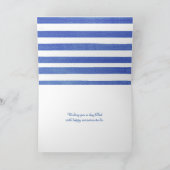 誕生日ホワイトデイジーオンストライプ カード (内部)