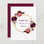 誕生日ホワイトブルゴーニュフローラ金ゴールド感謝していユー ポストカード (正面/裏面)