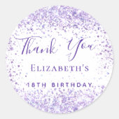 誕生日ホワイトラベンダー感謝してい名前 ラウンドシール (正面)