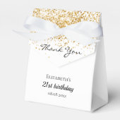 誕生日ホワイト金ゴールド感謝していグリッターユー フェイバーボックス (正面サイド)