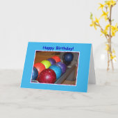 誕生日ボウリングボール カード (黄色い花)