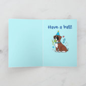 誕生日ボクサーパピテンニスボール カード (内部)