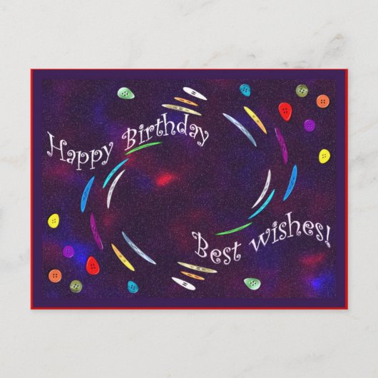 誕生日ボタン！ ポストカード (正面)