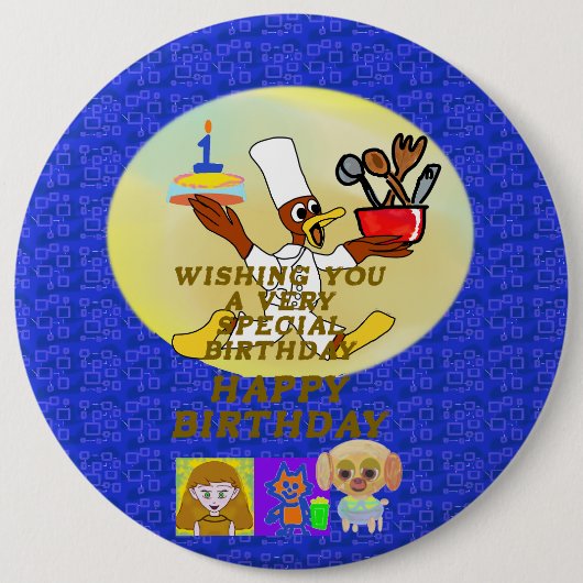 誕生日ボタン 缶バッジ (正面)