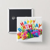 誕生日ボタン 缶バッジ (正面&裏面)