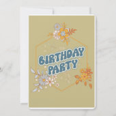 誕生日ボヘミアン溝スタイルb日ヴィンテージルック 招待状 (裏面)