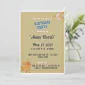 誕生日ボヘミアン溝スタイルb日ヴィンテージルック 招待状 (スタンド正面)