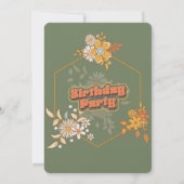 誕生日ボヘミアン溝深いスタイルレトロ古い外観 招待状 (裏面)
