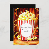誕生日ボホシンプルポップコーン サンキューカード (正面/裏面)