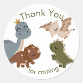 誕生日ボホ恐竜ありがとう ラウンドシール (正面)