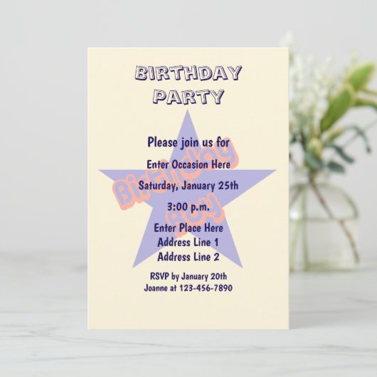 誕生日ボーイかわいいパーティー 招待状 (スタンド正面)