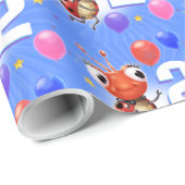 誕生日ボーイか少女2歳のラディバグを包む紙。 ラッピングペーパー (ロールコーナー)