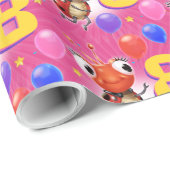 誕生日ボーイか少女8歳のラディバグを包む紙。 ラッピングペーパー (ロールコーナー)