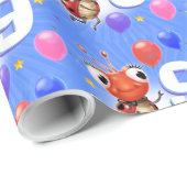 誕生日ボーイか少女9歳のラディバグの包み紙。 ラッピングペーパー (ロールコーナー)