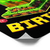 誕生日ボーイその私の6誕生日ピクセルパーティー6年 ポスター (角)